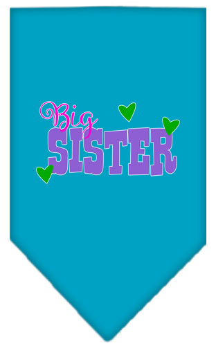 Big Sister Screen Print Bandana Turquoise Large